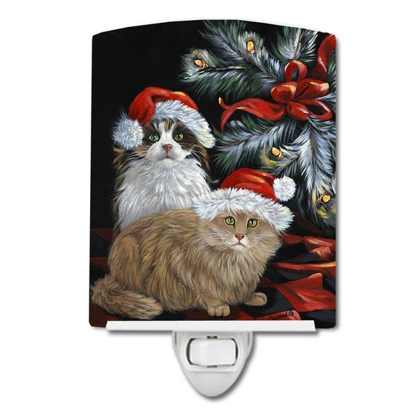 Carolines Treasures Carolines Treasures PPP3062CNL 6 x 4 in. Cat Kitty Glitter Christmas Ceramic Night Light PPP3062CNL